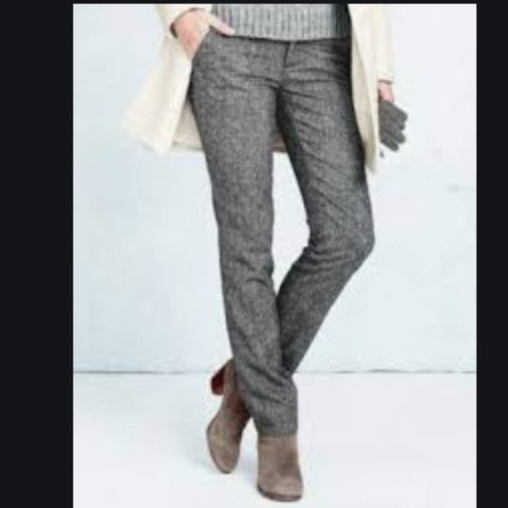 Garnet Hill Retro Fit Trouser / wool blend grey